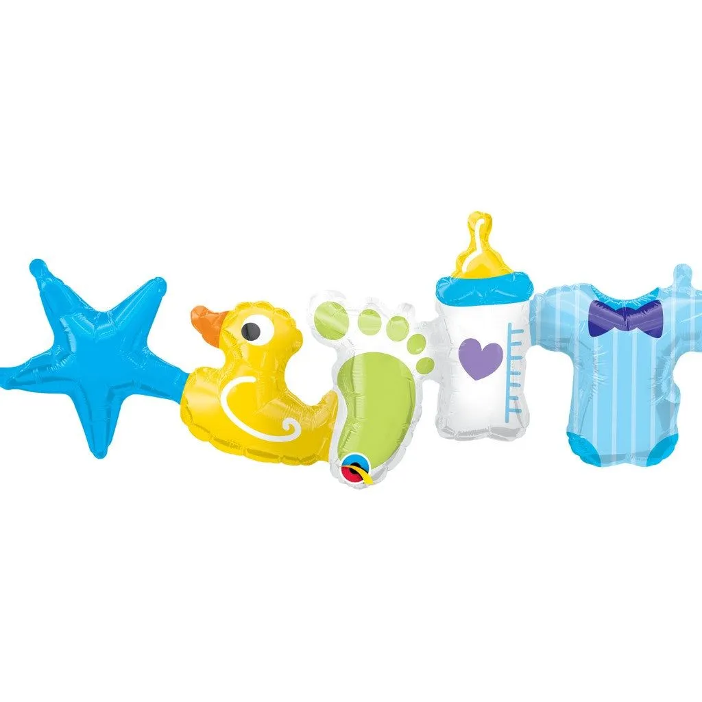 Globo Metalico Guirnalda para Bebe Azul Grande para Fiestas y Baby Sho - Ideática Gourmet Globo Metalico Guirnalda para Bebe Azul Grande para Fiestas y Baby Sho - Ideática Gourmet