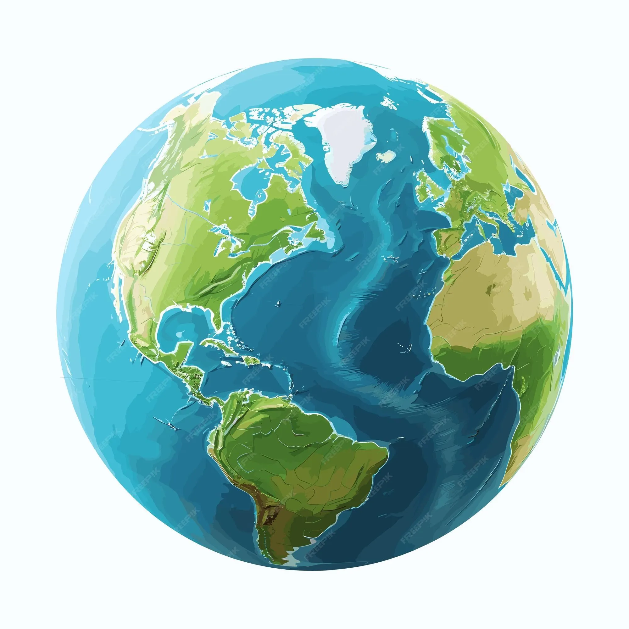 Globo terráqueo con icono de continentes verdes | Vector Premium Globo terráqueo con icono de continentes verdes | Vector Premium