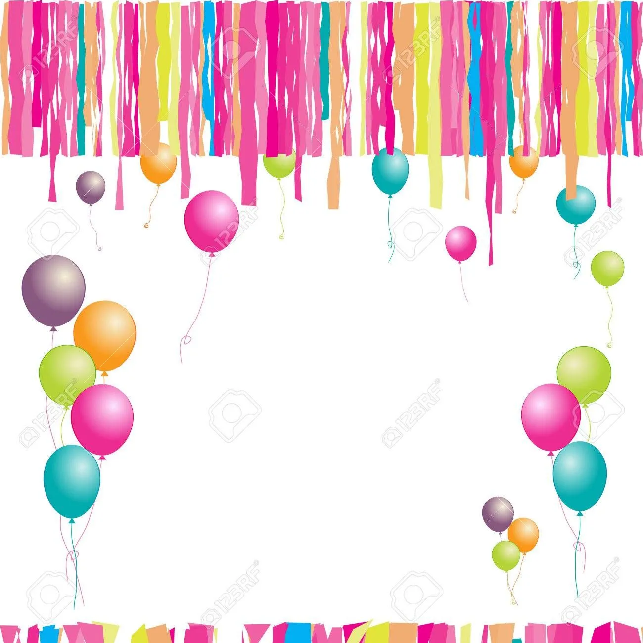 Globos Y Confeti Imágenes De Archivo, Vectores, Globos Y Confeti ...