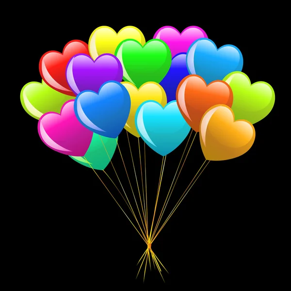 Globos de corazón coloridos dibujos animados — Foto stock ... Globos de corazón coloridos dibujos animados — Foto stock ...