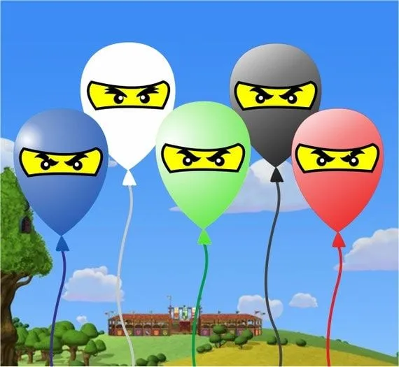 Globos para fiesta de Ninjago. Tutorial con imprimible. | Ideas y ...