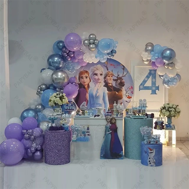 Globos de fiesta con temática de Frozen de Disney para niños, Kit de guirnalda de arco de papel de aluminio con número azul, suministros de Decoración de cumpleaños, 40 pulgadas, 136, piezas - AliExpress