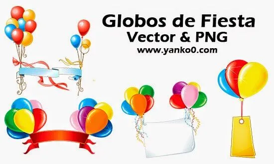 Globos de Fiesta (Vectores y PNG) ~ Photoshop Facil Globos de Fiesta (Vectores y PNG) ~ Photoshop Facil