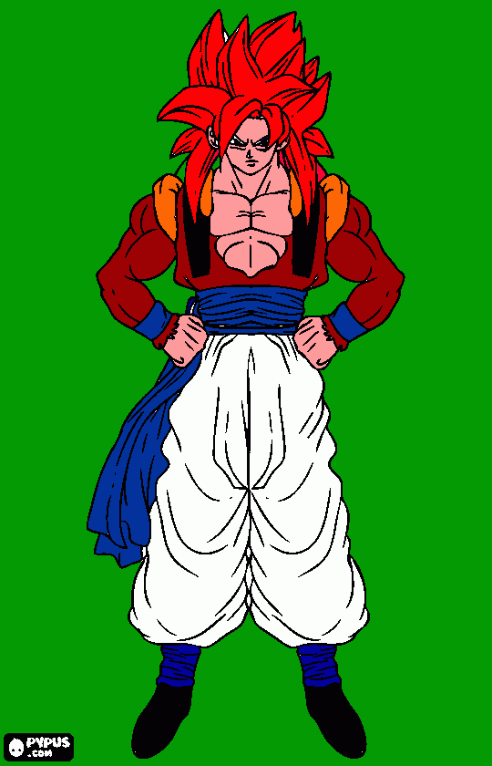 Gogeta ssj4 para colorear, Gogeta ssj4 para imprimir