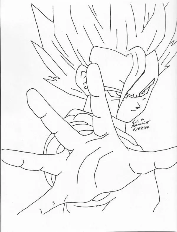 Gohan ssj3 para dibujar - Imagui