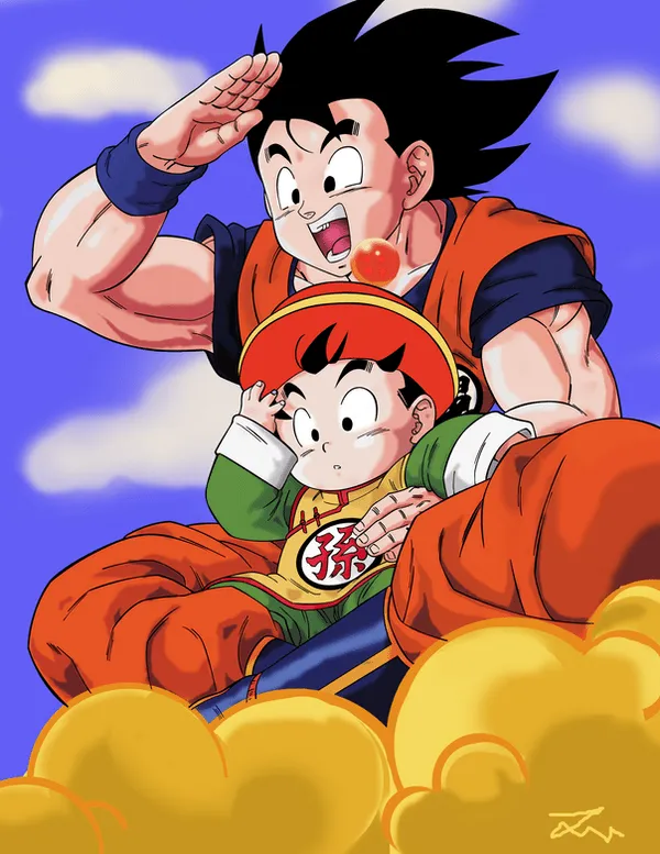 Goku and Gohan high in the sky by jamesy1991 on DeviantArt Goku and Gohan high in the sky by jamesy1991 on DeviantArt