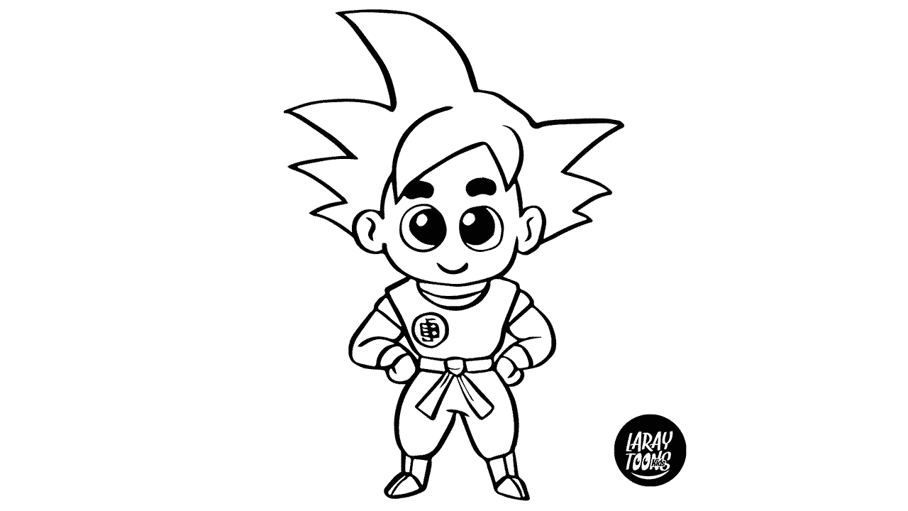Goku Chibi para Colorear - Dibujando con LarayToons Goku Chibi para Colorear - Dibujando con LarayToons