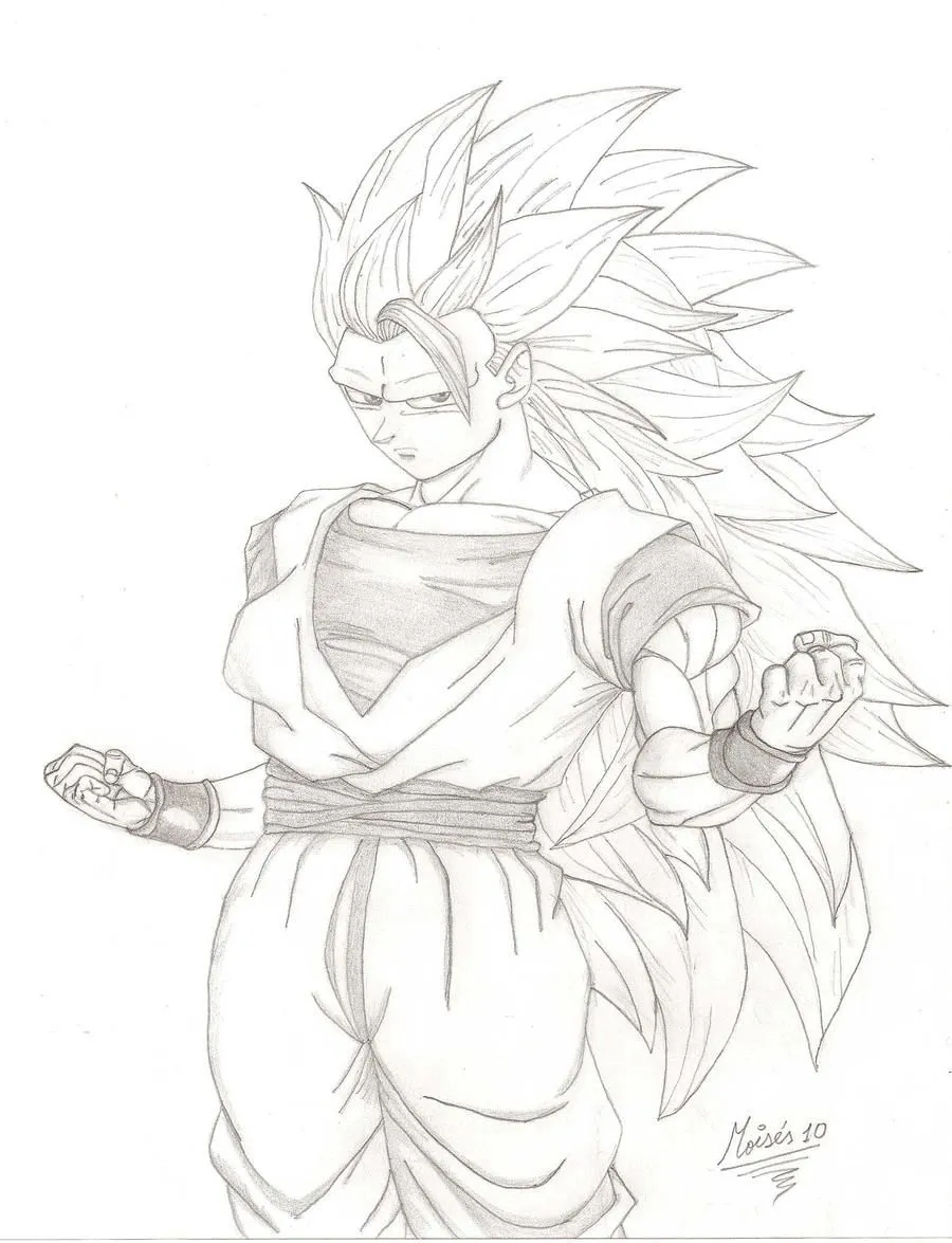 Goku para colorear fase 2 - Imagui