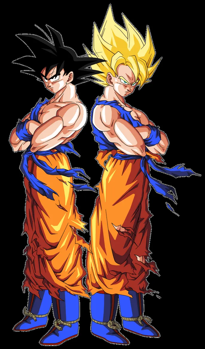 goku normal y goku ssj by vaer2000 on DeviantArt