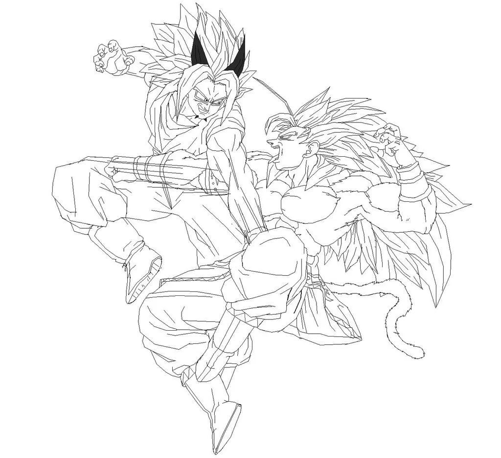 goku ssj i, ssj 2 , y ssj 3 Colouring Pages