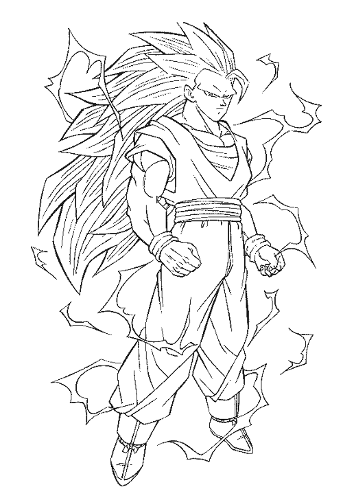 Goku ssj 3 para colorear - Imagui