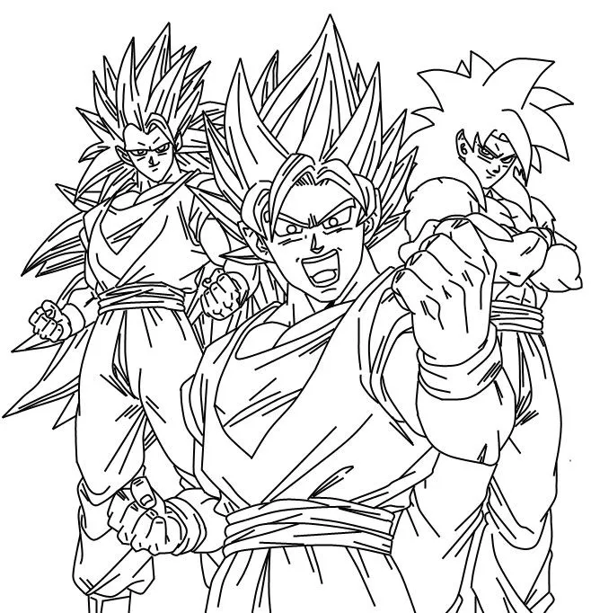 Imagen de goku fase 4 para colorear - Imagui