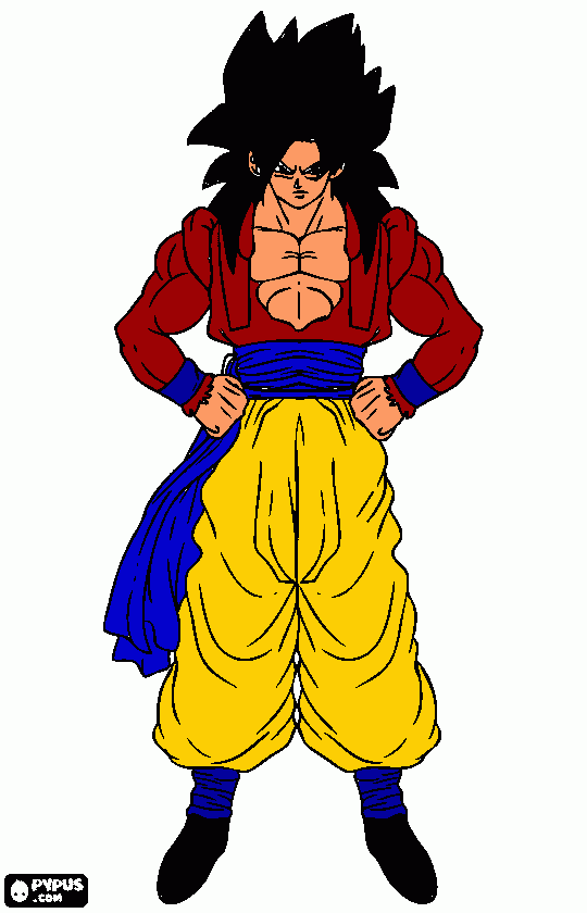 goku ssj4 para colorear, goku ssj4 para imprimir