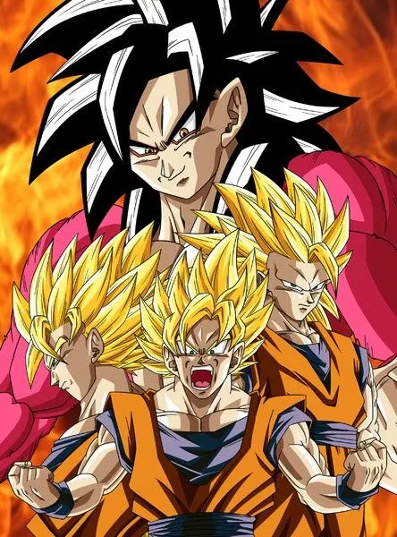 Goku stages of Super Saiyan 1-4 ... see more cartoon pics at www ...