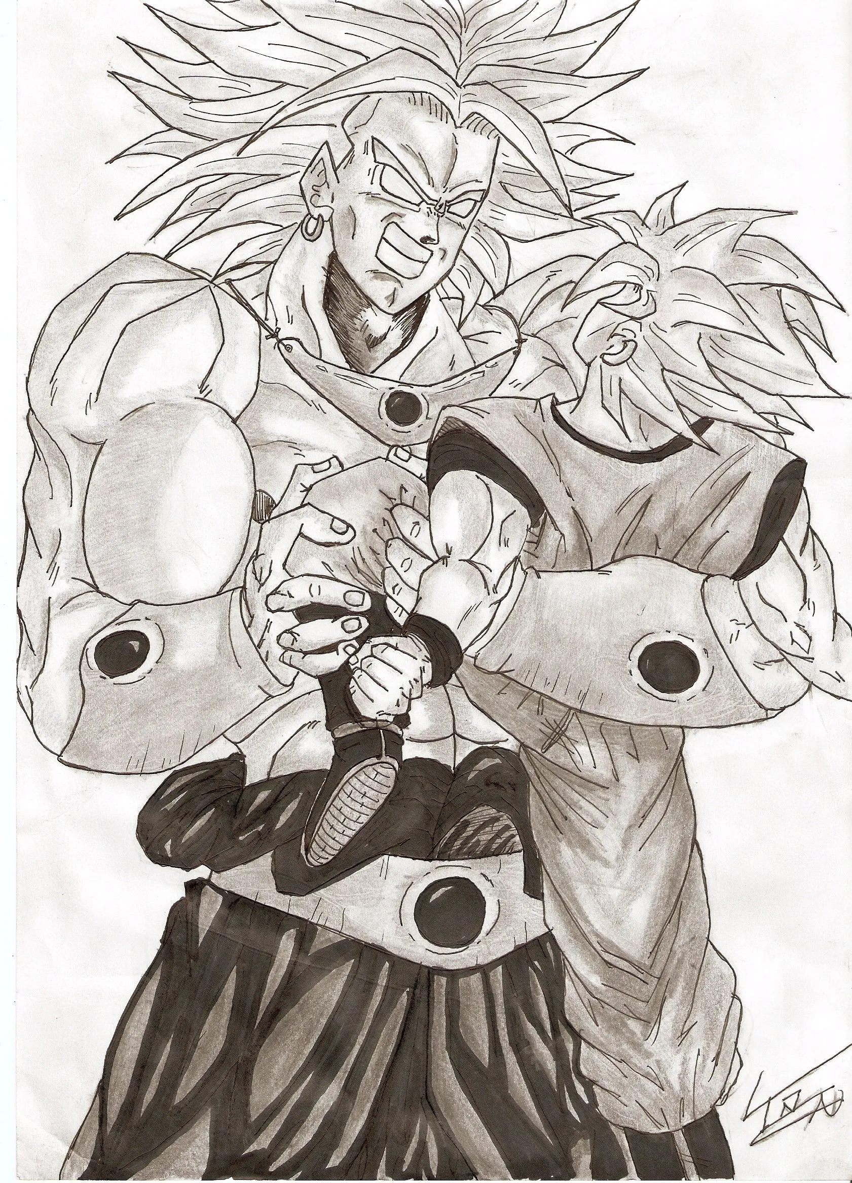 Goku vs Broly para dibujar - Imagui