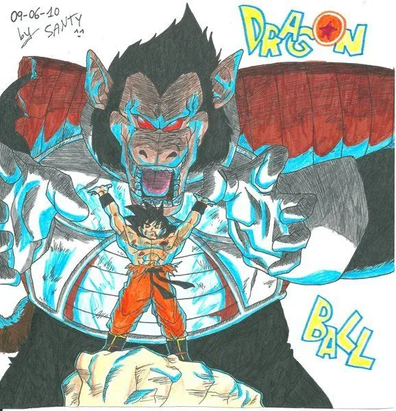Goku vs. Vegeta Ohzaru por SantyKageyama | Dibujando