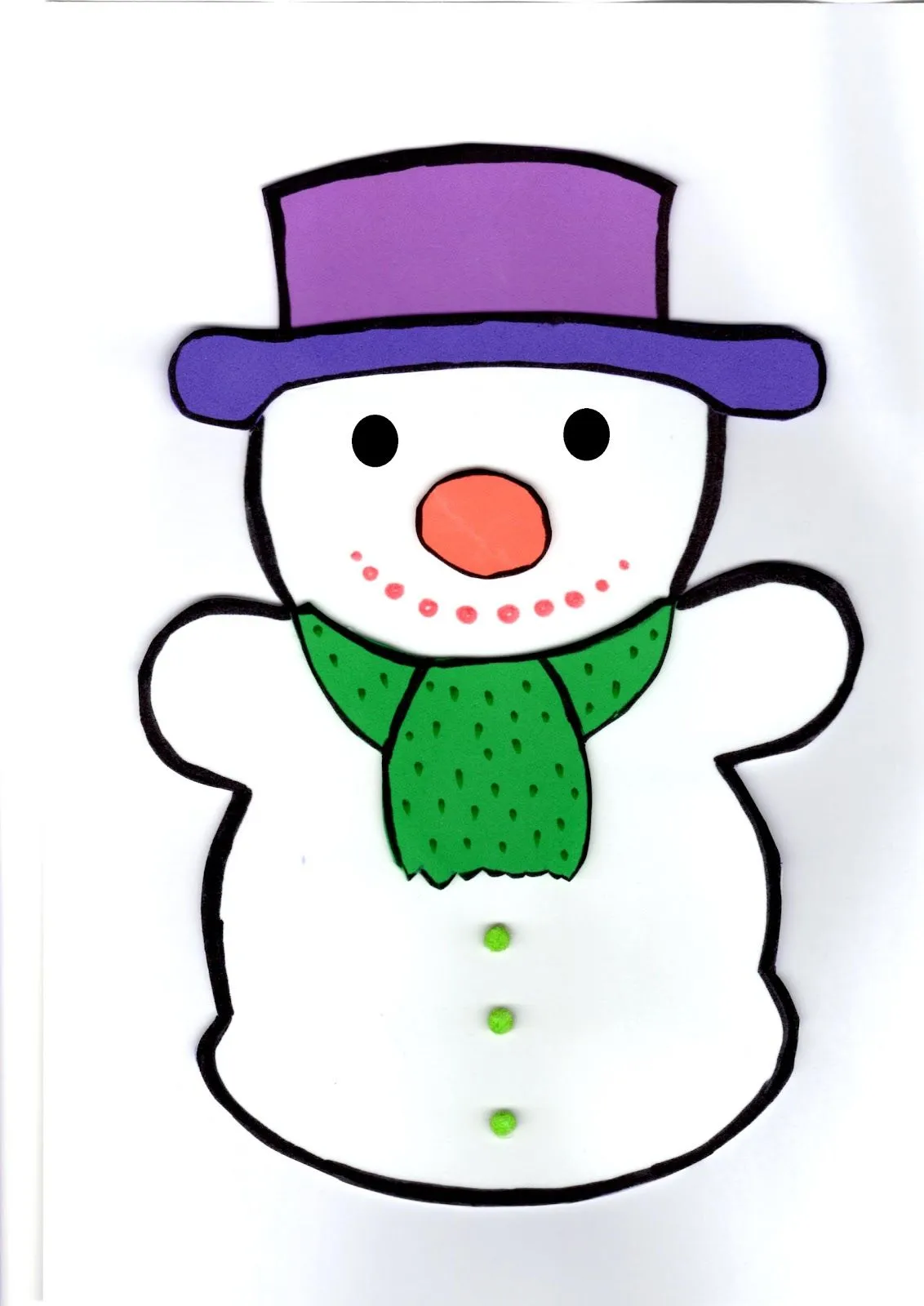 Goma Eva: Adorno de Navidad - Muñeco de nieve Goma Eva: Adorno de Navidad - Muñeco de nieve