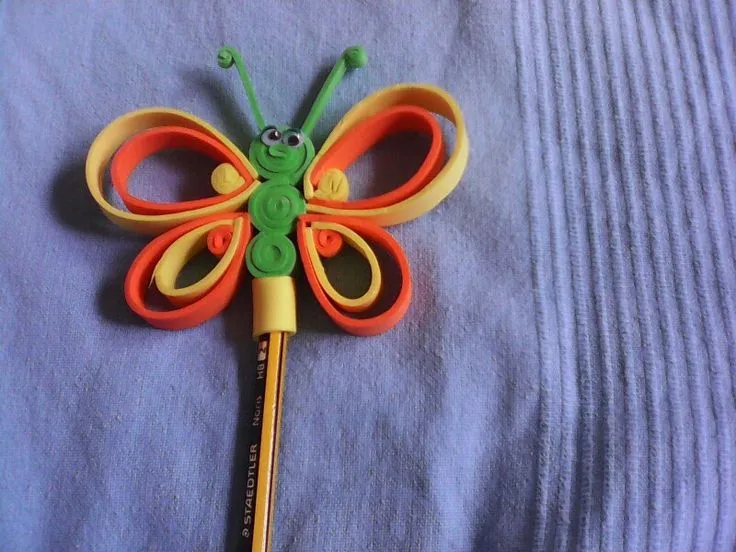 Mariposa en goma eva para lapiz | lapices goma eva | Pinterest
