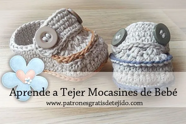 CURSO CROCHET ONLINE: Mocasines de bebé paso a paso | Crochet y ...