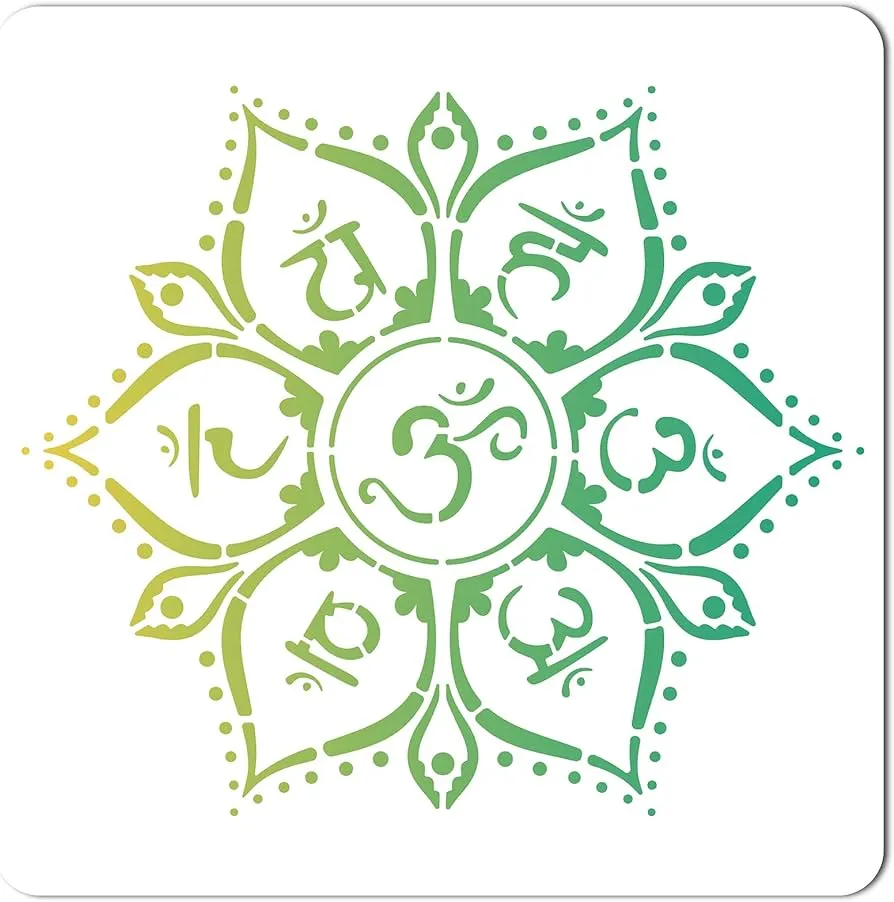 GORGECRAFT Plantilla de mandala de 12 pulgadas de 6 chakras con patrón de flores, plantillas cuadradas GORGECRAFT Plantilla de mandala de 12 pulgadas de 6 chakras con patrón de flores, plantillas cuadradas