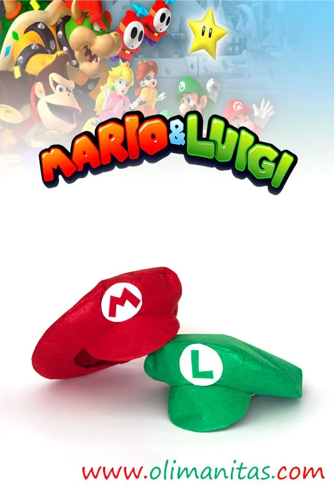 GORRA PARA EL DISFRAZ DE MARIO Y LUIGI - OLIMANITAS