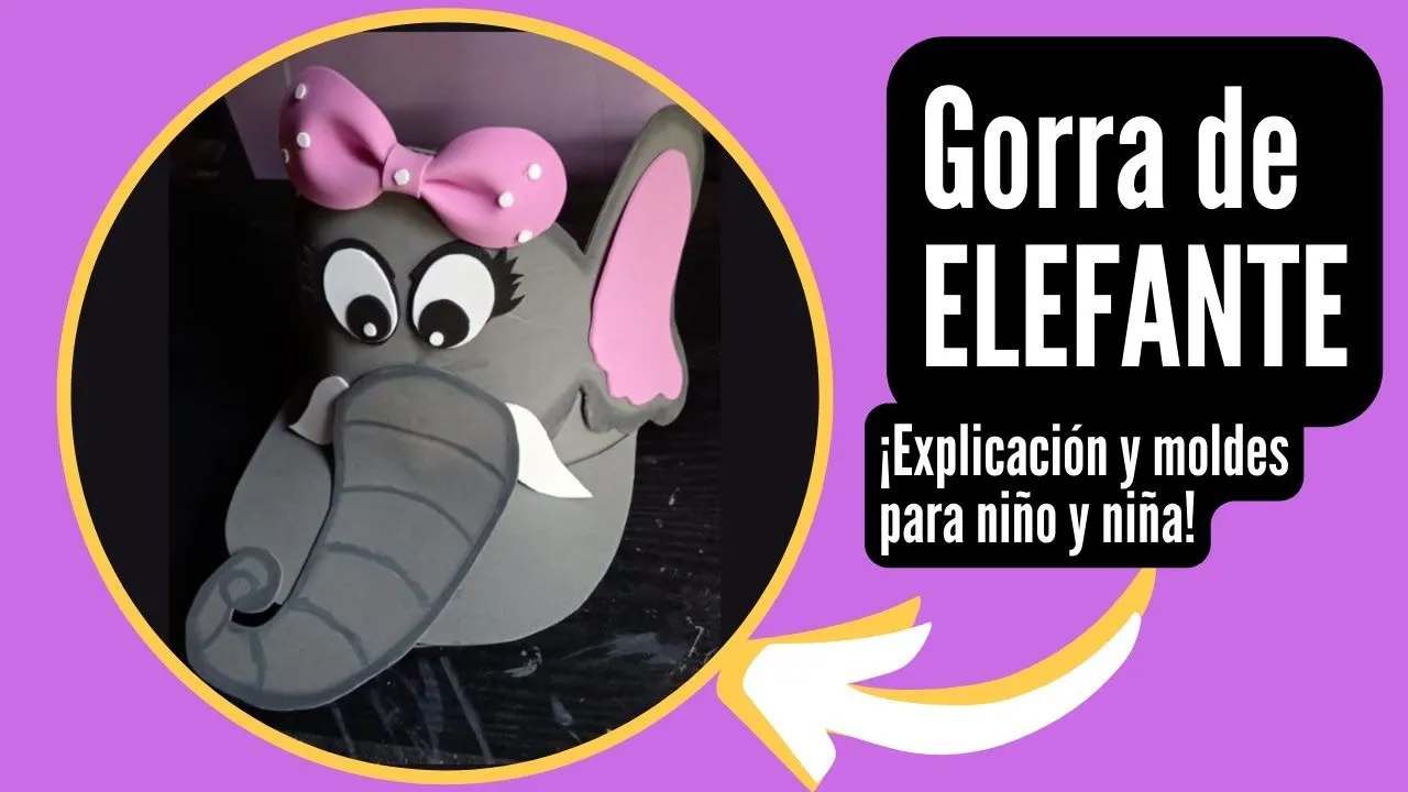 Gorra de Foami de Elefante / Gorra de Elefante de Goma o Foamy / Gorra de animales - YouTube Gorra de Foami de Elefante / Gorra de Elefante de Goma o Foamy / Gorra de animales - YouTube