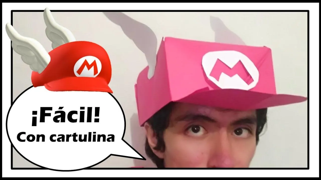 GORRA DE MARIO BROS CON CARTULINA DE TAMAÑO REAL | ORIGAMI Y MANUALIDADES  DIY - YouTube