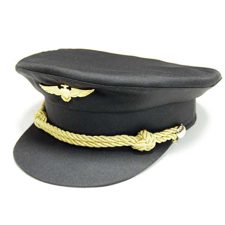 Gorra de piloto color negro con adornos dorados ı Uniformes de azafatas Gorra de piloto color negro con adornos dorados ı Uniformes de azafatas