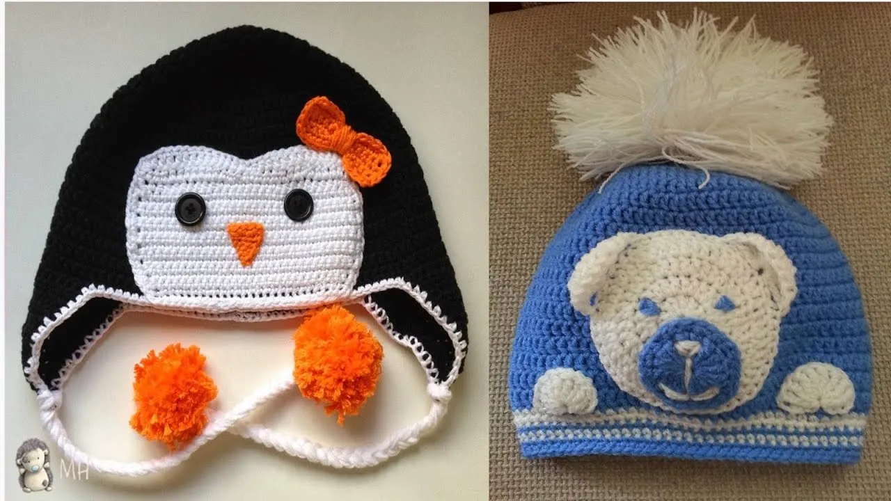 GORRAS CON DISEÑO DE ANIMALES TEJIDOS A CROCHET PARA NIÑOS Y BEBES ...