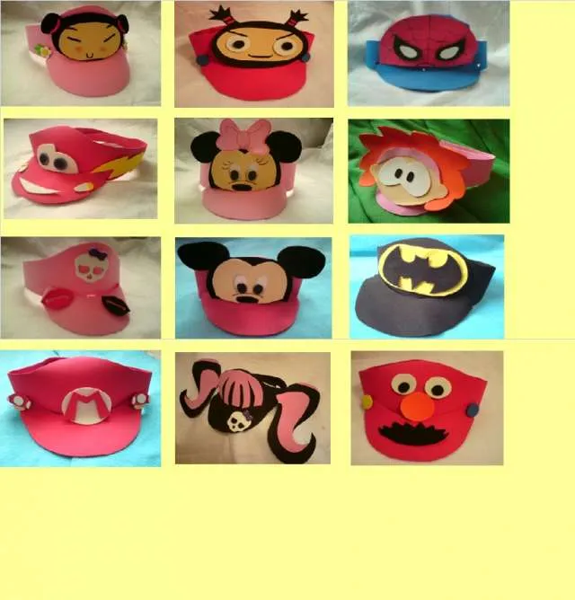 Gorras de foami de animales - Imagui