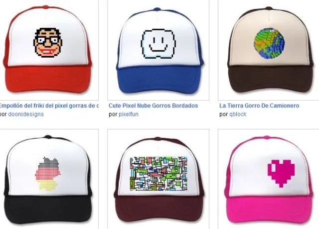 Gorras en pixeles