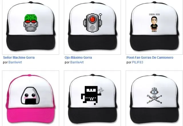 Gorras en pixeles