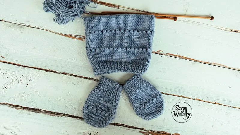 Gorrito de bebe para principiantes tejido dos agujas | Soy Woolly