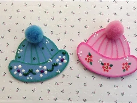 GORRITOS PARA BABY SHOWER HECHOS CON FOAMY O GOMA EVA. - YouTube