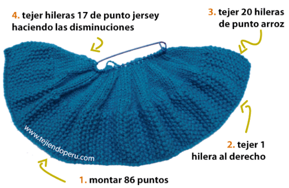 Gorro en dos agujas y crochet - Tejiendo Perú