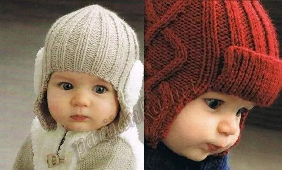 Gorros para niños tejidos a palillos - Imagui