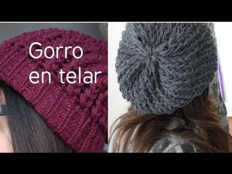 Como hacer gorro-boina en telar circular - YouTube