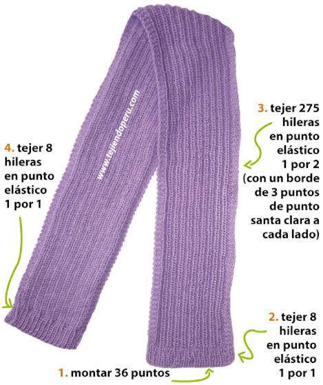 Gorro y bufanda en punto elástico - Tejiendo Perú Gorro y bufanda en punto elástico - Tejiendo Perú