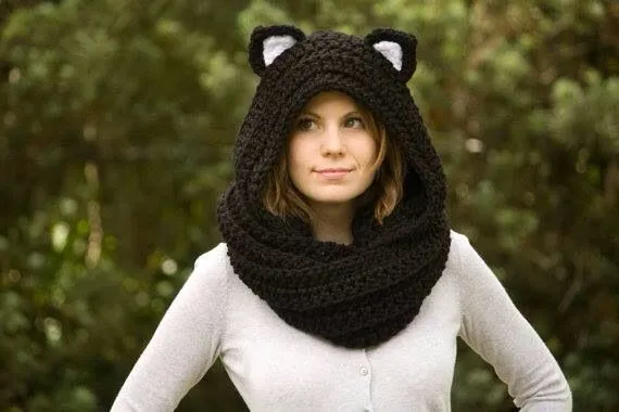 Gorro - bufanda tejida con orejas | CROCHET!! | Pinterest | Cat ...