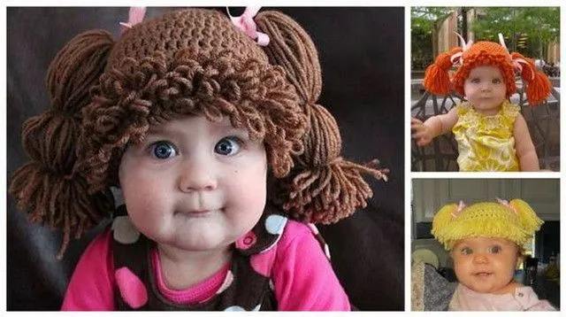 Gorro Cabbage Patch Kids (muñeca repollo) hecho de ganchillo Gorro Cabbage Patch Kids (muñeca repollo) hecho de ganchillo