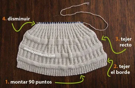 Gorro caído para hombres - Tejiendo Perú