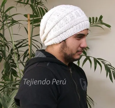 Gorro caído para hombres - Tejiendo Perú