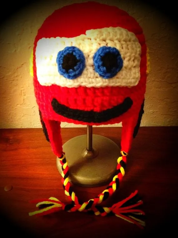 Cars Lightning McQueen Inspired Crochet Hat by HarvesterProducts
