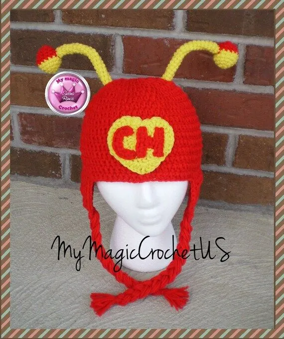 Gorro el Chapulin Colorado a Ganchillo . por MyMagicCrochetUS