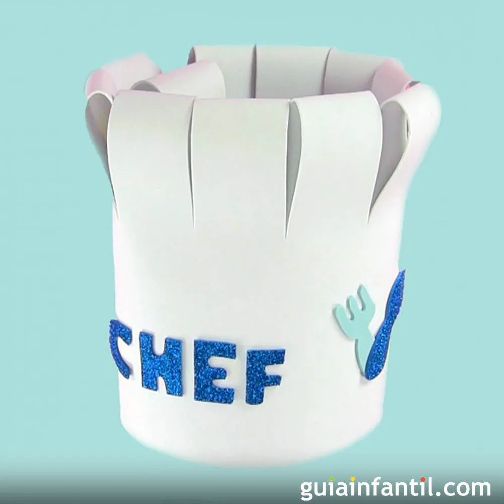 Gorro de cocinero. Manualidades de disfraces caseros Gorro de cocinero. Manualidades de disfraces caseros