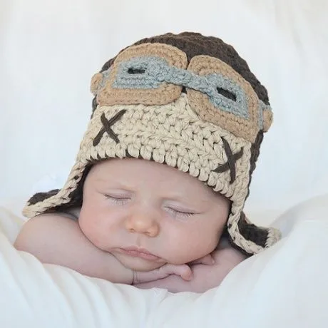 Gorro crochet aviador para recien nacido Gorro pequeñito hecho en ... Gorro crochet aviador para recien nacido Gorro pequeñito hecho en ...