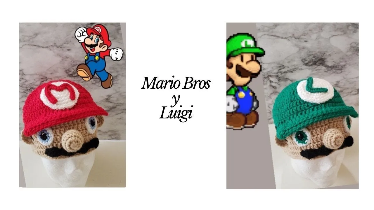 Gorro a crochet/Mario Bros y Luigi/paso a paso - YouTube