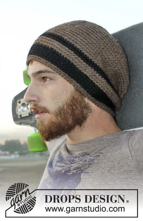 Gorro DROPS para hombres, a ganchillo, en “Nepal”. Talla: S – XL ... Gorro DROPS para hombres, a ganchillo, en “Nepal”. Talla: S – XL ...