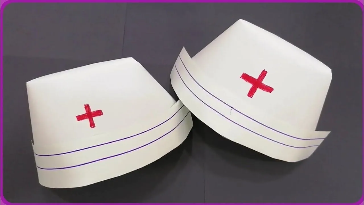 Gorro de enfermera de papel - Cofia de enfermera - YouTube Gorro de enfermera de papel - Cofia de enfermera - YouTube