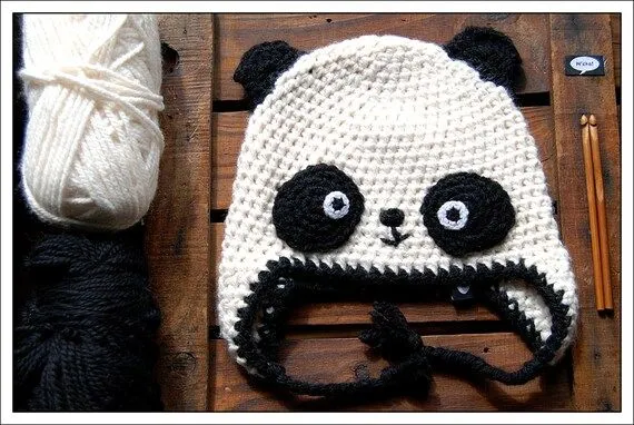 Gorro ganchillo Oso Panda Adulto Panda Bear by Nchahandcraft Gorro ganchillo Oso Panda Adulto Panda Bear by Nchahandcraft